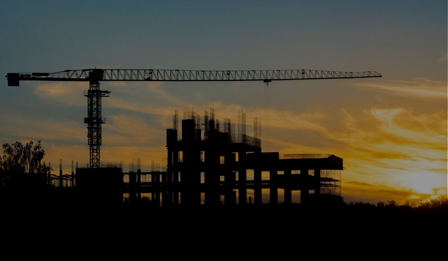 building site sunset
